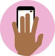 Illustration d'une main qui cache un smartphone